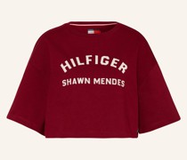 Cropped-Shirt mit Stickereien