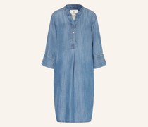 Kleid im Materialmix mit 3/4-Arm
