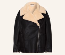 Cabanjacke GOTJE in Lederoptik mit Kunstfell