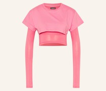 Cropped-Longsleeve LE DOUBLE T-SHIRT