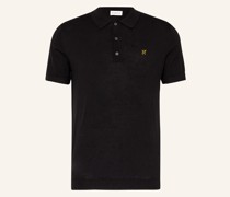 Strick-Poloshirt mit Seide