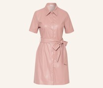 Hemdblusenkleid in Lederoptik