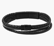Armband Multi-Strand Black Leather -
