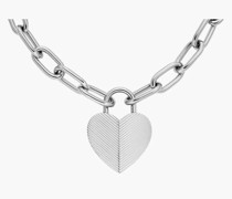 Kette Harlow Linear Texture Anhänger Heart Edelstahl - farben