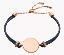 Armband Elliott Leder Edelstahl farben - Dunkelblau