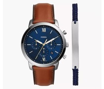 Set Uhr Neutra Chronograph Leder Armband