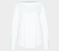 Kragenlose Bluse weiß
