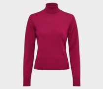 Rollkragen Pullover aus Merinowolle Rot