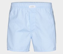 Bequeme karierte Boxershorts aus Baumwolle Hellblau