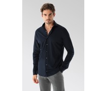 Jersey Hemd mit glänzender Optik Tailor Fit Dunkel