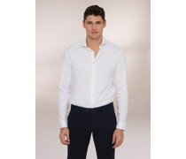 Luxuriöses Jersey Hemd aus Baumwolle Tailor Fit weiß