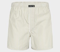 Gestreifte Boxershorts aus bedruckter Popeline Beige