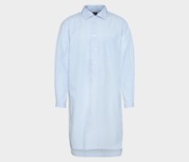 Bequemes Nachthemd aus Baumwolle kariert Blau weiß