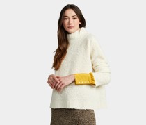 Oversized Boucle Rollkragen Pullover aus recyceltem Cashmere mix Beige