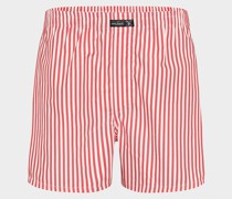 Gestreifte Boxershorts aus bedruckter Popeline Rot