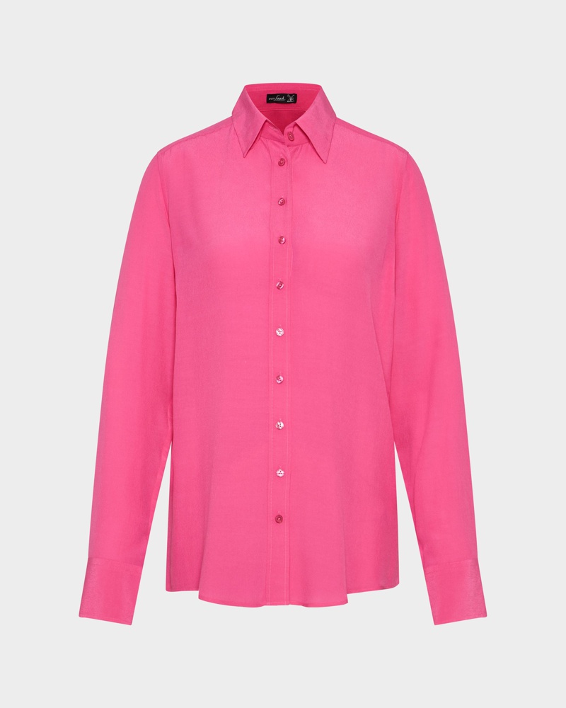 van Laack Damen Hemdbluse mit aufgesetzter Knopfleiste Pink