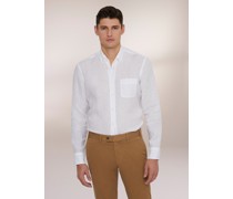 Zeitloses Herren Hemd aus Leinen Tailor Fit weiß