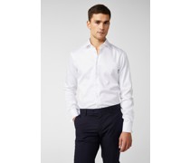 Bügelfreies Twill Hemd mit Umschlagmanschette Slim Fit Hellblau