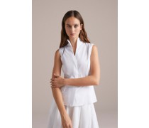 Elegante Kelchkragenbluse aus Baumwolle weiß