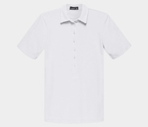 Piqué Damen Polo aus Baumwolle Modern Fit weiß