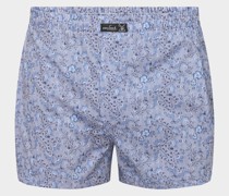 Gestreifte Boxershorts aus Baumwollpopeline mit Blumenmuster