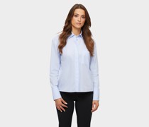 Popeline Hemdbluse Hellblau