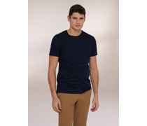 Rundhals Jersey T-Shirt Slim Fit Dunkel