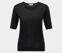 Klassisches Rundhalsshirt aus Baumwoll-Seidenmix Modern Fit