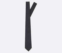 Jacquard-Krawatte aus Seiden- und Wollmischung mit Hahnentrittmuster