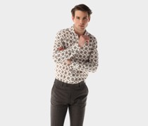 Hemd mit Struktur und Medaillon Druck Slim Fit