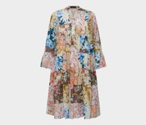 Slip-On-Kleid mit Godet-Details aus Baumwolle mit Patchwork-Print