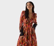 Maxi-Slip-On-Kleid aus Viskose mit Kunstdruck