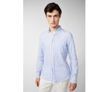 Button-Down-Hemd aus Leinen mit Streifendruck