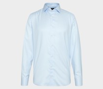 Twill Hemd mit Struktur Tailor Fit Hellblau