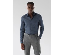 Jersey Hemd mit Twill Print Tailor Fit