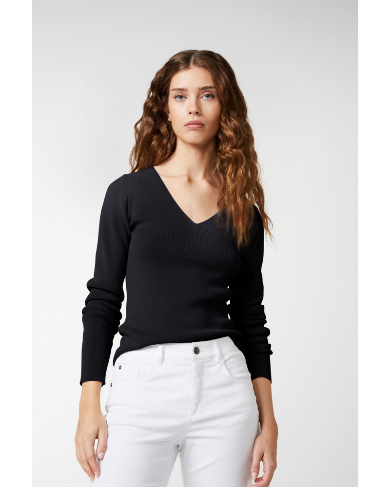 van Laack Damen Slim Fit Pullover mit V-Ausschnitt aus Baumwolle van Laack Damen Slim Fit Pullover mit V-Ausschnitt aus Baumwolle