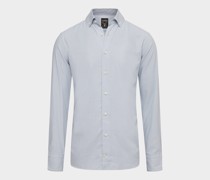 Hemd mit Button Down Kragen aus Baumwol-Cashmere Mischgewebe Tailor Fit Hellblau Kariert