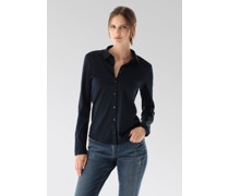 Jersey Hemdbluse Dunkel