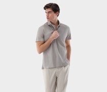 Jersey-Poloshirt mit Mikrodruck aus Swiss Cotton