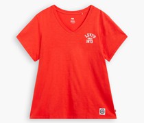 Perfect T Shirt mit V Ausschnitt und Grafik (Plus Größe)
