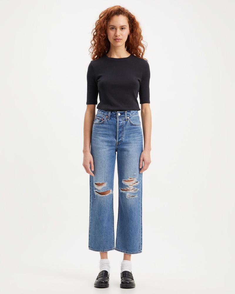 Levi's Damen Ribcage Straight Ankle Jeans
