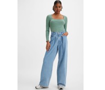 Plissierte Baggy Dad Hose mit Falten