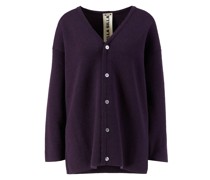 Cashmere-Strickjacke Violett