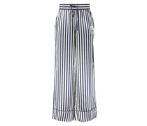 Seiden-Pyjama-Hose 'Ritz' Marineblau/Weiß
