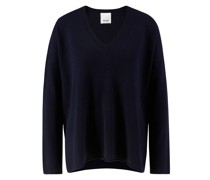 Cashmere-Pullover mit V-Neck Marineblau