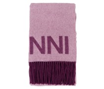 Woll-Schal mit Logo-Print Violett