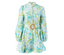 Leinen-Kleid 'High Tide Frilled Mini' /Türkis