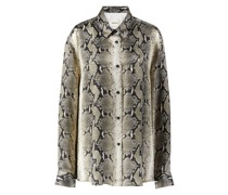 Seidenbluse mit Python-Print 'Argo' Khaki