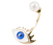 Ohrring mit Perle 'Eye' Gold/Blau