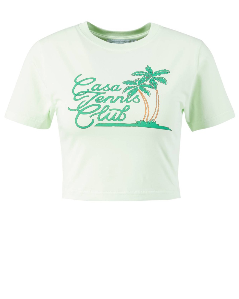Casablanca Paris Damen T-Shirt 'Casa Tennis Club' Hellgrün